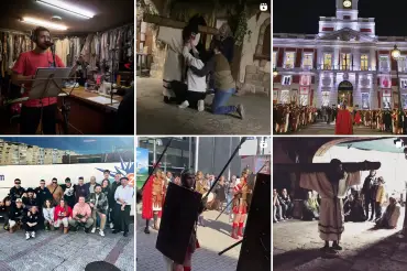 Captura de tres imágenes del perfil de instagram de la Pasión Viviente de Castro-Urdiales